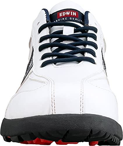 [エドウィン] スパイクレスシューズ メンズ 防水 軽量 靴 耐滑グリップ ミッドソール トレーニング スニーカー edm462 WHITE/NAVY 26.5cm 4枚目