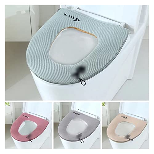 QAIXAG Universal-Winter-Toilettensitzbezüge verdicken weiches Toilettensitzkissen Badezimmer Closestool Toilettenunterlage Matte Toilettendeckel Zubehör (Color : Pink Cat) – Bild 3
