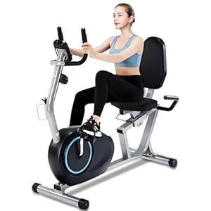 Recumbent Exercise Bike for Seniors – 400LB Weight Capacity Recumbent Bikes with Comfortable Seat, Pulse Sensor, 16-level Resistance, LCD Monitor