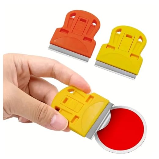 1pc Mini Scraper for Removing Decals, Stickers, Old Adhesive, Removal Tool (Orange)