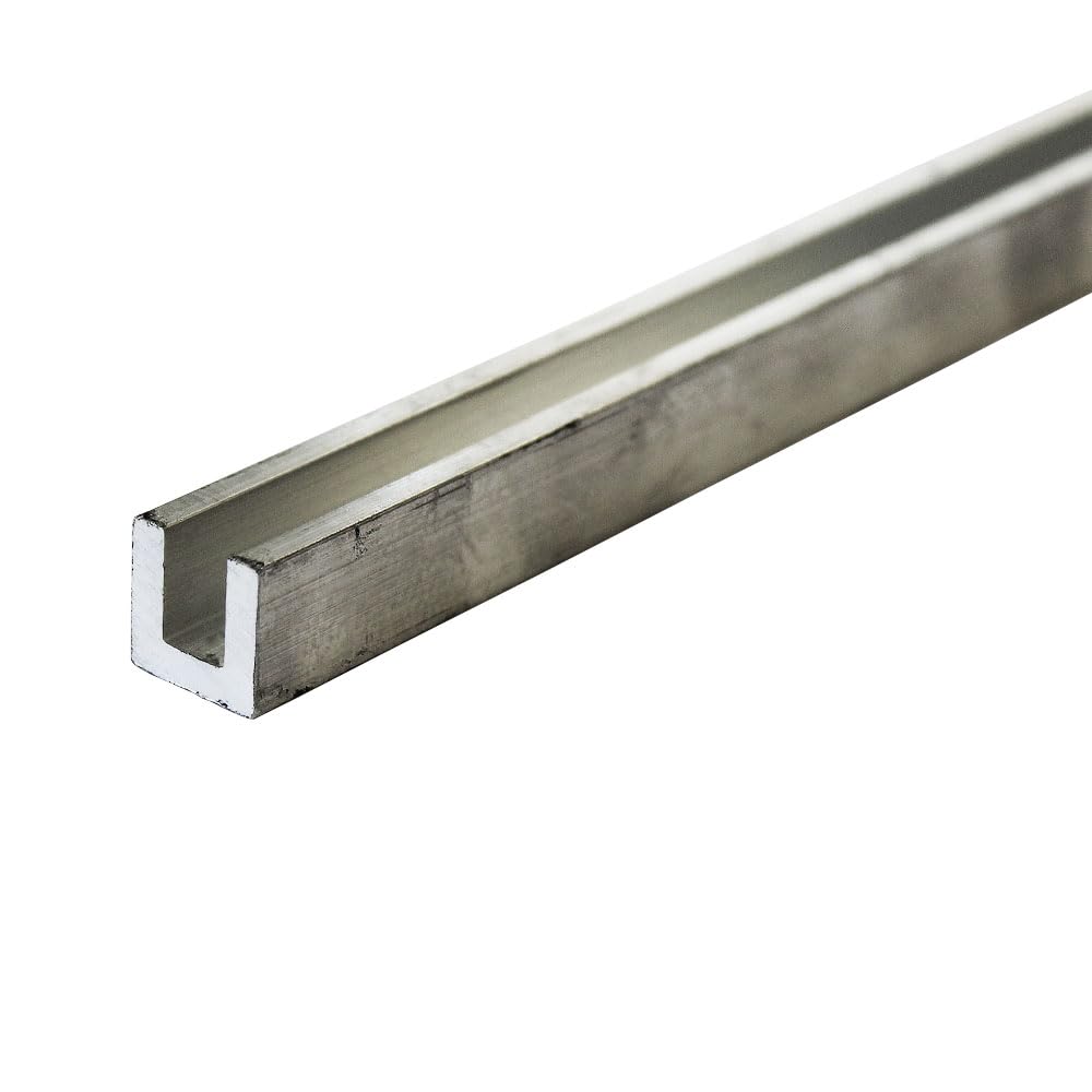 The Mesh Company Grey 1/2" X 1/2" Aluminium U-Channel Trim X 1/8" Wall - Aluminium Channel U Profile (1000Mm (100Cm) Length)