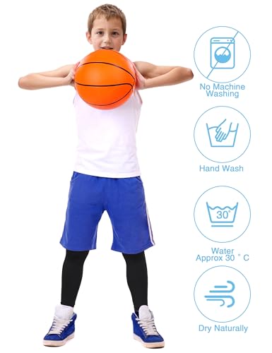 Roadbox Kids Long Compression Leg Sleeves, 2/3 Pairs Youth Sports Basketball Support, Football Running Cycling for Boys Girls2