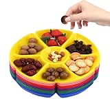 Multi Section Tray - Divided Serving Platter for Kitchen | 7 Compartments with 12 Pieces Set, Snacks Desserts Fruits Biscuits Candies Cupcakes, Party Gatherings Dinner Accessories for Home Events