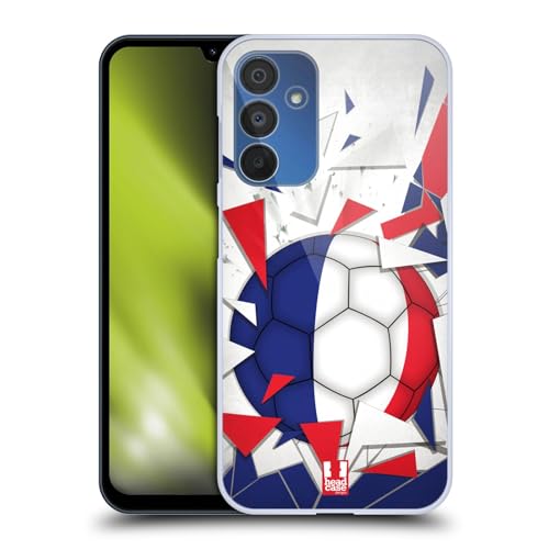 Super fine e leggero Head Case Designs Francia Vetro Rotto Calcio Custodia Cover Dura per Parte Posteriore Compatibile con Samsung Galaxy A15