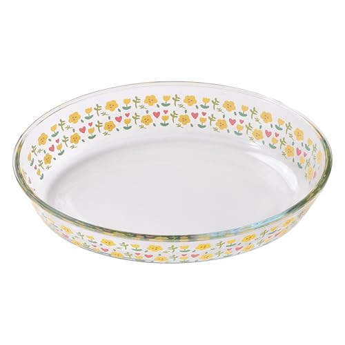 Image of The Better Home Zeno Oval (2.4 L) Borosilicate Glass Baking Tray For Microwave Oven | Baking Dish | Baking Pan | Bake & Serve Dish | Bakeware | Glass Bowl For Microwave | Dishwasher Safe (Printed)