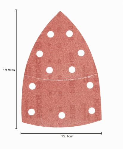 Bosch Accessories 2609256A65 Feuilles abrasives pour Ponceuses Multi 102 x 62,93 Nombre de trous 11 Grain 180 Lot de 10 feuilles