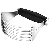 Rainspire XL Pastry Cutter For Baking, Heavy Duty Pastry Blender Stainless Steel, Thick Sharp Blades Dough Blender, Dough Cutter Butter Cutter Pastry for Easy Mixing, Dishwasher Safe (Black)