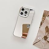 KEXAAR Designed for iPhone 14 Pro Mirror Case [Four Corner Airbag Shockproof] Hard Back Soft Bumper Protective Cover for Girls Woman Makeup Touch up Back Camera Selfies 6.1 inch (Mirror 14 Pro)