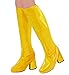 Produktbild shoperama 60er 70er Lack Damen Stiefel Überzieher Stulpen glänzend Disco Festival Show Revue Kostüm-Zubehör, Farbe:Gelb