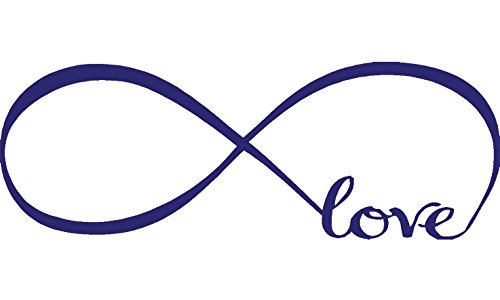 Wall Stickers Bedroom Decor Infinity Symbol Word Love Vinyl Art Decal (7'' X 22'', Purple)