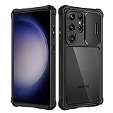 Ruky Camera Case for Galaxy S23 Ultra 5G 6.8" - Military-Grade Shockproof Rugged Protection, Black