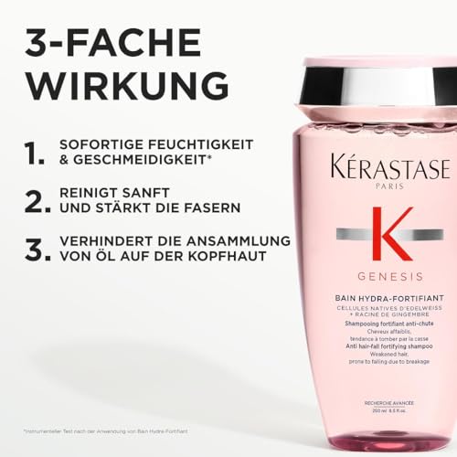 Foto von Kérastase | Shampoo für feines Haar, Nährendes und kräftigendes Haarbad gegen Haarverlust, Bain Hydra-Fortifiant, Genesis, 250 ml