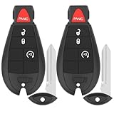 Vurkcy Key Fob Replacement for 2013-2021 Dodge Ram 1500/13-18 Ram 2500 3500 4500 5500 Car Keyless Entry Remote Control,GQ4-53T,4 Buttons,2Pcs