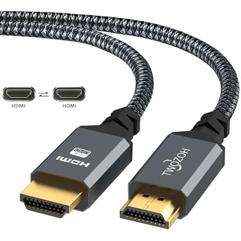 Twozoh HDMI 2.0 Cable 0,3M/1FT, High-Speed Braided HDMI to HDMI Cord support 4K/60HZ 18Gbps 2.0a/2.0b/1.4a/2160p/1080p for PS5,PS4,PC,Projector,Monitor,TV, Xbox Cover