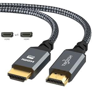 Twozoh 4K HDMI-kabel 0,3M/1FT, high-speed 60HZ 18Gbps Gevlochten kabel HDMI naar HDMI 2.0-kabel compatibel met PS5, PS3, PS4, PC, Projector, 4K UHD TV/HDTV, Xbox
