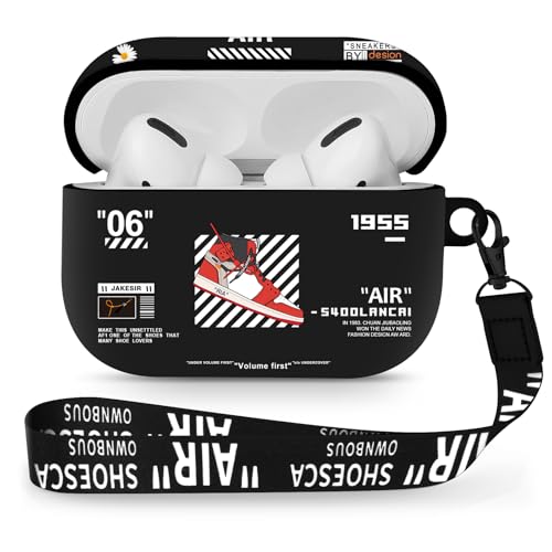Gedicht for Airpods Pro Case, Cute Cool Red Shoes Pattern TPU Soft Cases for Airpods Pro Case 1st Gen, Shockproof for Airpods Pro 2019 Case Men Women with Lanyard & Keychain