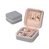 Gooddyiyukey Mini Travel Jewelry Case, Portable Leather Zipper Lightweight Small Jewelry Box for Women,Mom,Teen,Wife,Fashion Mini Jewelry Travel Organizer for Rings,Watch,Necklaces,Earrings,Bracelets