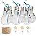 Produktbild DreamJing 6 Pcs Kreative Glühbirne Kunststoff Flaschen 300ML,Bulb Wasserflasche Trinken Terrarium Glühbirnen Vase für Party Dinner Deko Supplies(mit 25m * 2mm Schnur)