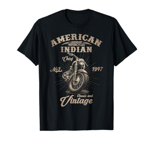 Retro American Motorcycle Indian for Old Biker T-Shirt