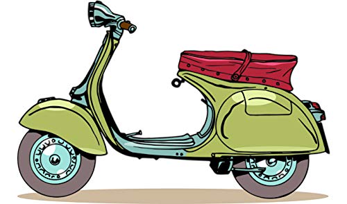 Deco-idees Sticker pour Scooter, Moto, Auto, PC, Macbook. Vespa Vintage, Dimensions: 13 cm x 21