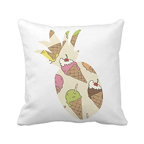 Coussin Carré Chocolat Cerise DIY Crème d'Ananas Housse Décorative