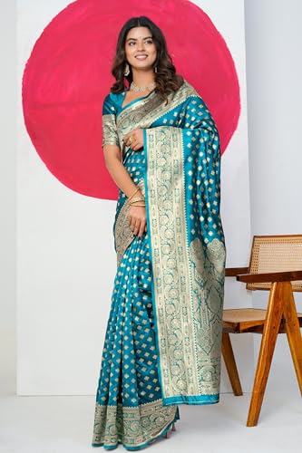 Image of Subham Saree for Woman Silk Cotton Kanjivaram | Soft Easy to Drape Daily Wear Sari with Blouse Fabric