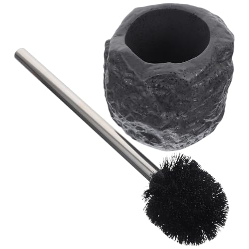 EXHUMKY Cepillo para Limpiar Cuencos Mango Largo Antideslizante Soporte de Cerámica Estilo Vintage Accesorio para Baño Escobilla de Baño Resistente y Práctica para Limpieza