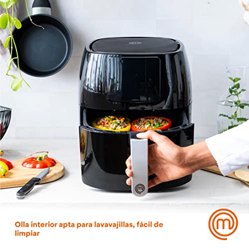 MasterChef Freidora sin Aceite 4,5L, Air Fryer, Horno Aire Caliente con 7 Programas, Rejilla Individual, Temperatura y Temporizador Ajustable, 1400W, Negra, 2-4 Personas - imagen 6