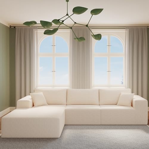 108" Modular Sectional Sofa — Oversized Cloud Couch with L-Shape