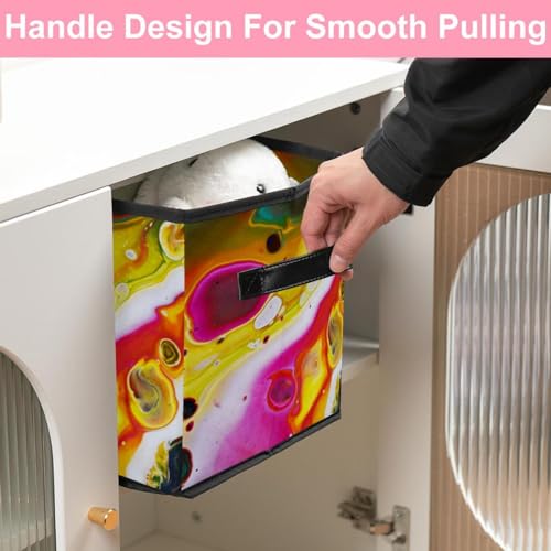Boîte de rangement pliable cube effet marbre pour placard de chambre