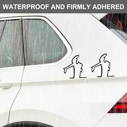 4 Stück Auto Aufkleber Lustige, Car Sticker Funny, Wütender Mann Kratzer Erinnerung Autoaufkleber, Glastüraufkleber, Personalisierte Kreative Aufkleber, Reflektierend, Nachts Sichtbar, Schwarz