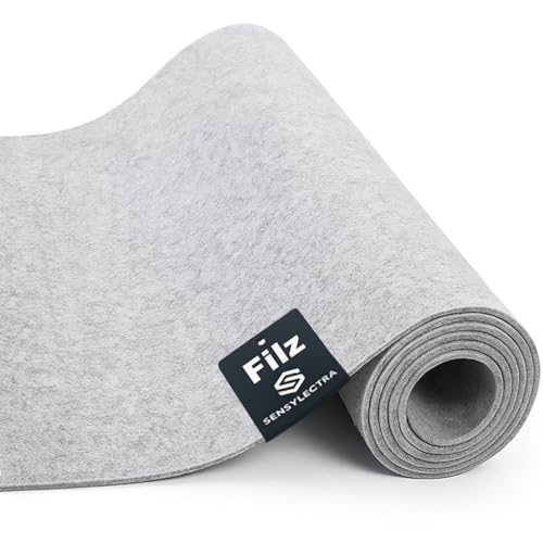 Filzstoff Filzrolle Filz Meterware Taschenfilz Dekofilz Filzmatte 2mm Filzmatten Bastelfilz für DIY Aufbewahrungstasche Filzunterlage Patchwork (HellGrau 300 * 30cm)