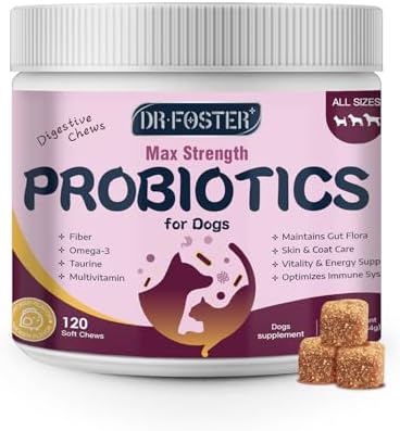Tummy Powder Probiotics For Dogs, High CFU Natural Dog Probiotic, Prebiotic And Postbiotic