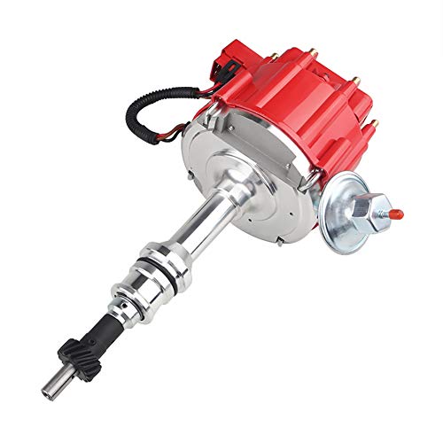 JDMON Compatible with HEI Complete Ignition Distributor Ford SBF Small Block 260 289 302 65k Coil 7500RPM Red Cap 1030213 PE330U JM6502BL JM6502R