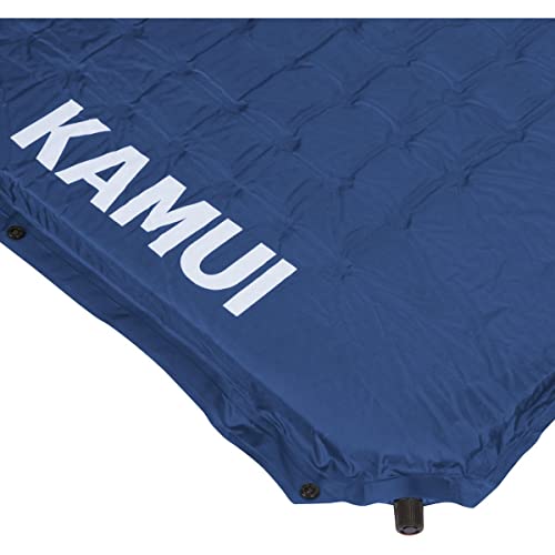 Kamui selbstaufblasende isomatte, selbstaufblasbare isomatte, 5cm dick - Mehrere Matten kombinierbar, geeignet als Campingunterlage (Blau)