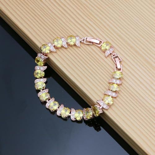 Image of LMXXVJ Fashion Tennis Bracelet Created Emerald White Gold Plated Charm Bracelet Gifts Jewelry for Women