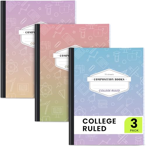 Carnet de composition Oucaru 19,5x24,6 cm | Cahier ligné 70 feuilles et fournitures scolaires