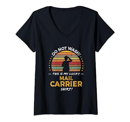 Mail Carrier Funny Postman Postwoman Postal Quote Graphic V-Neck T-Shirt