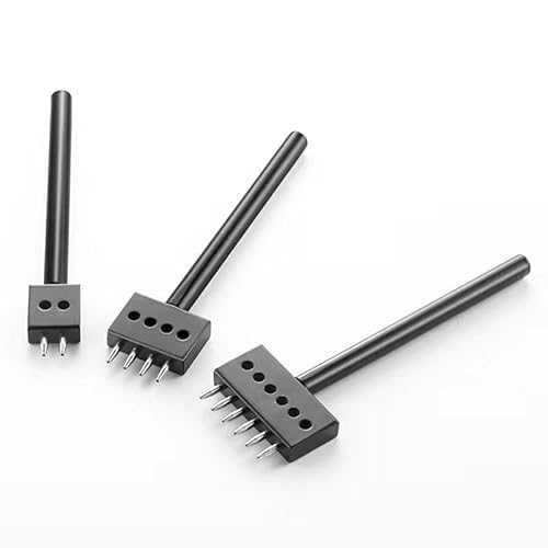 Leather Round Hole Punching Tool 3pcs Prong Punch Tool Set with 2/4/6 Prong Options for Precise Round Hole Punching DIY Leather Craft (6MM)