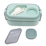 EALRIDV Caja de guardia de acero inoxidable con compartimentos, lonchera de 2 capas con contenedor de votación y salsa, caja de desayuno segura para pisos para viajar en picnic de la