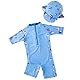 Tyidalin Jungen Badeanzug Einteiler Baby Schwimmanzug UV-Schutz Kinder Badebekleidung Bademode mit Sonnenhut, Hellblau, 92-98 (Etikette 4)