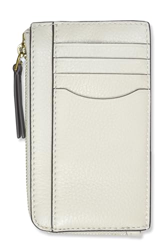 Tory Burch Womens Felix Zip Around Pebble Leather Card Case Wallet, (New Moon)2