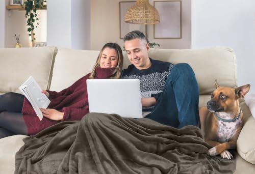 Image of Utopia Bedding Fleece Blanket Twin Size Brown (60x80 Inches) Ultra Soft Warm Lightweight Microfiber Breathable Anti-Static Cozy Winter Bed Blanket, All-Season Home Decor Gift for Men & Women