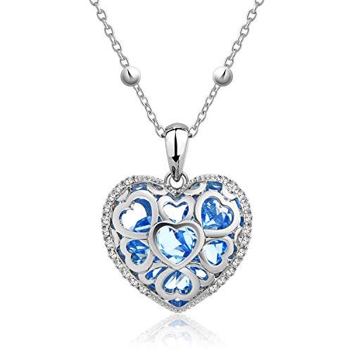Via Mazzini Crystals Céleste de LAmour Blue Heart Necklace for Women and Girls (NK0249) (B07MTG2QTR) Amazon Price History, Amazon Price Tracker