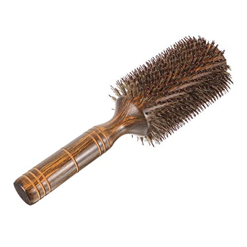 Brosse brushing cheveux bouclés large brosse ronde en bois poils de sanglier et nylon