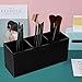Weiai Black Makeup Brush Holder Organizer, 3 Slot Acrylic Cosmetics Brushes Storage Solution