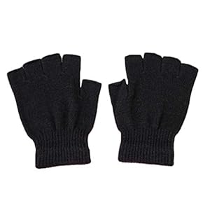 DONTHINKSO 1 paar mannen vrouwen unisex winter gebreide halve vinger handschoenen eenvoudige effen kleur warm vingerloze…