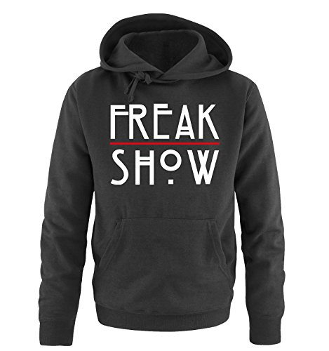 Comedy Shirts - Freak Show - Herren Hoodie - Schwarz/Weiss-Rot Gr. L
