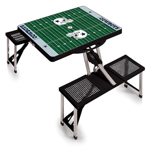 Image of PICNIC TIME NFL Picnic Table Portable Folding Table with Seats and Umbrella
