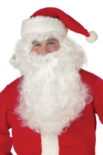 Perruque et barbe de Père Noël réaliste qui ne glisse pas pour spectacles et animations
